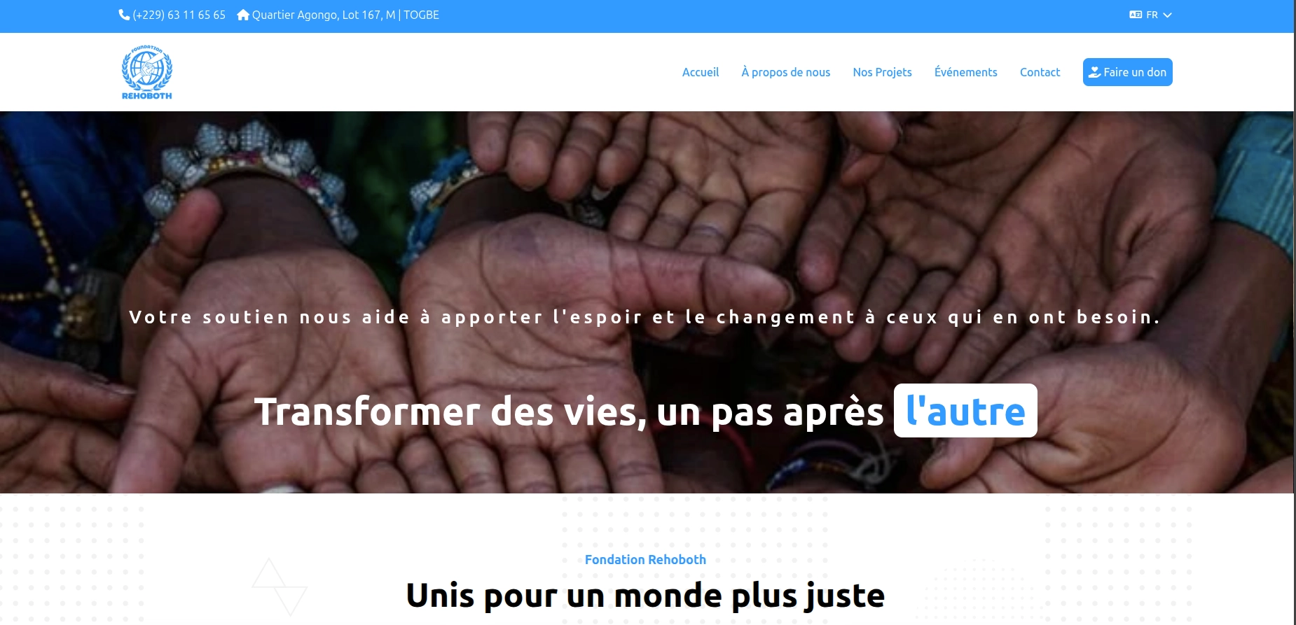 Fondation Rehoboth Website Development